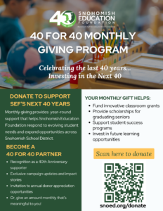 40th anniversary monthly giving flyer